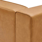 Mingle 7-Piece Vegan Leather Sectional Sofa by Modway - Tan / White (EEI-4798)