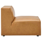 Mingle 7-Piece Vegan Leather Sectional Sofa by Modway - Tan / White (EEI-4798)