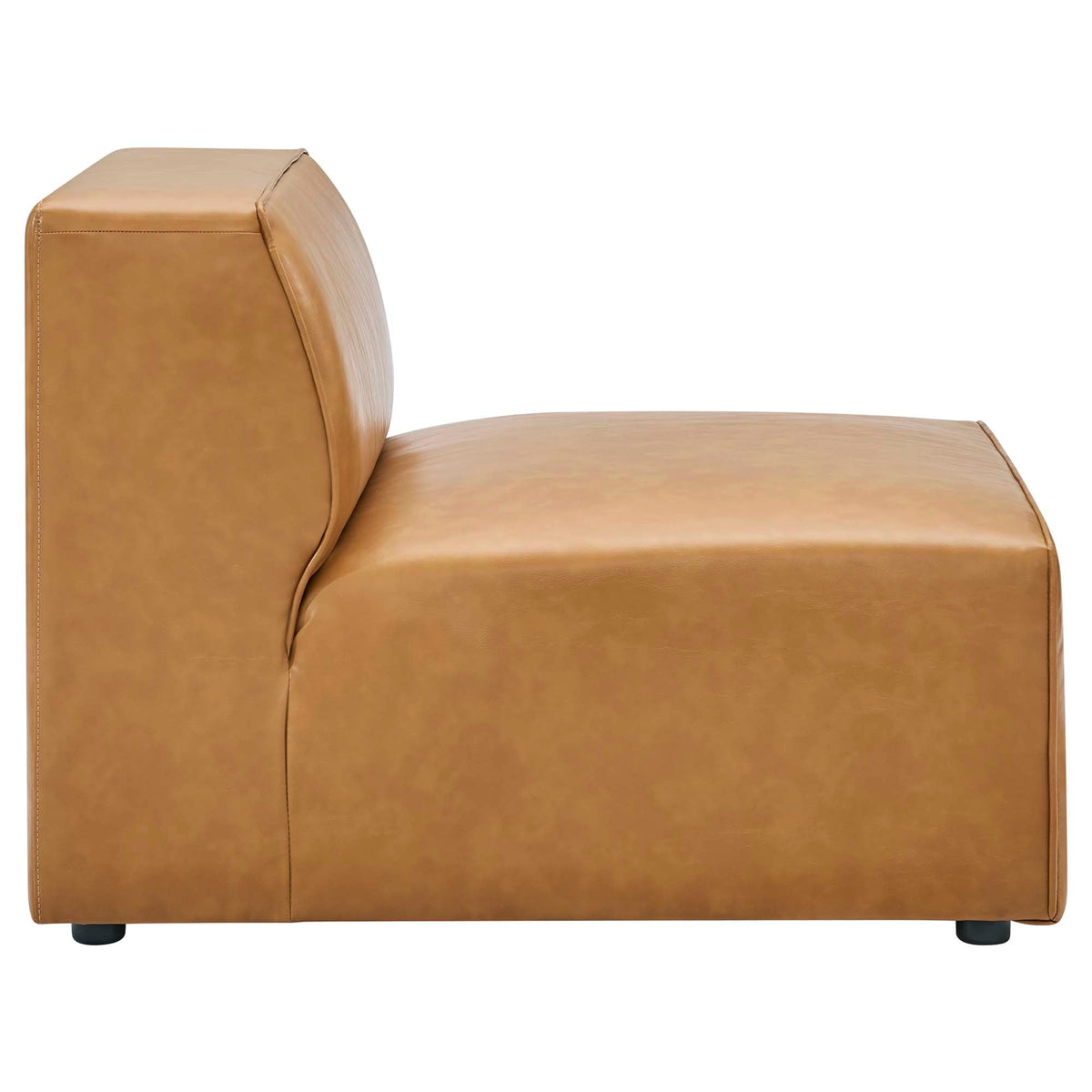 Mingle 7-Piece Vegan Leather Sectional Sofa by Modway - Tan / White (EEI-4798)