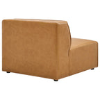 Mingle 7-Piece Vegan Leather Sectional Sofa by Modway - Tan / White (EEI-4798)
