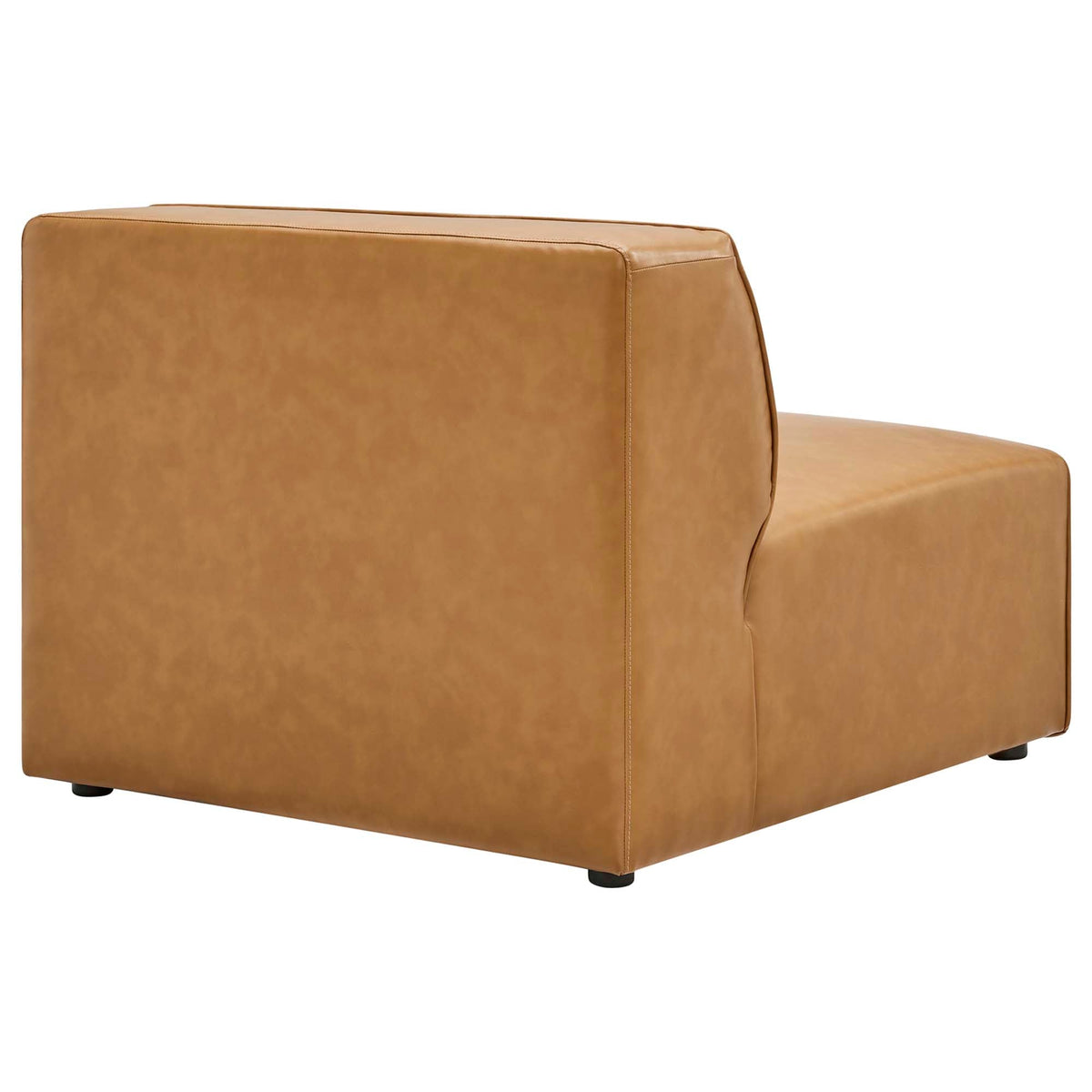 Mingle 7-Piece Vegan Leather Sectional Sofa by Modway - Tan / White (EEI-4798)