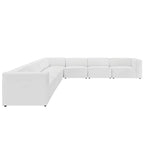 Mingle 7-Piece Vegan Leather Sectional Sofa by Modway - Tan / White (EEI-4798)