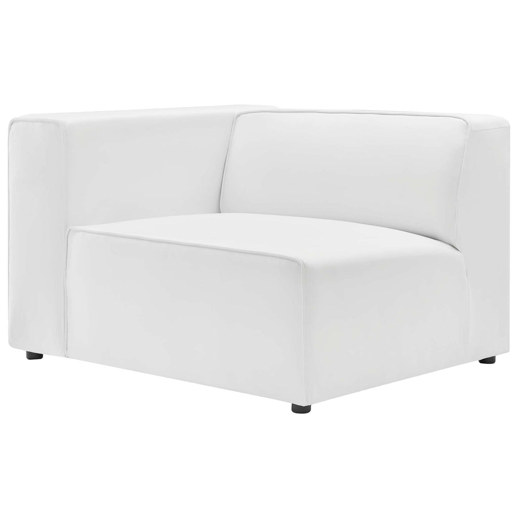 Mingle 7-Piece Vegan Leather Sectional Sofa by Modway - Tan / White (EEI-4798)