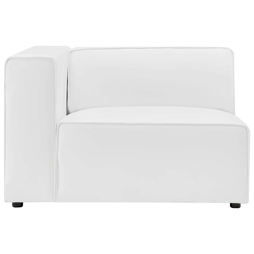 Mingle 7-Piece Vegan Leather Sectional Sofa by Modway - Tan / White (EEI-4798)