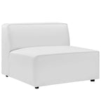 Mingle 7-Piece Vegan Leather Sectional Sofa by Modway - Tan / White (EEI-4798)