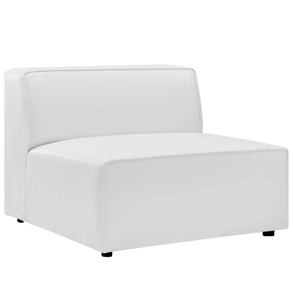 Mingle 7-Piece Vegan Leather Sectional Sofa by Modway - Tan / White (EEI-4798)