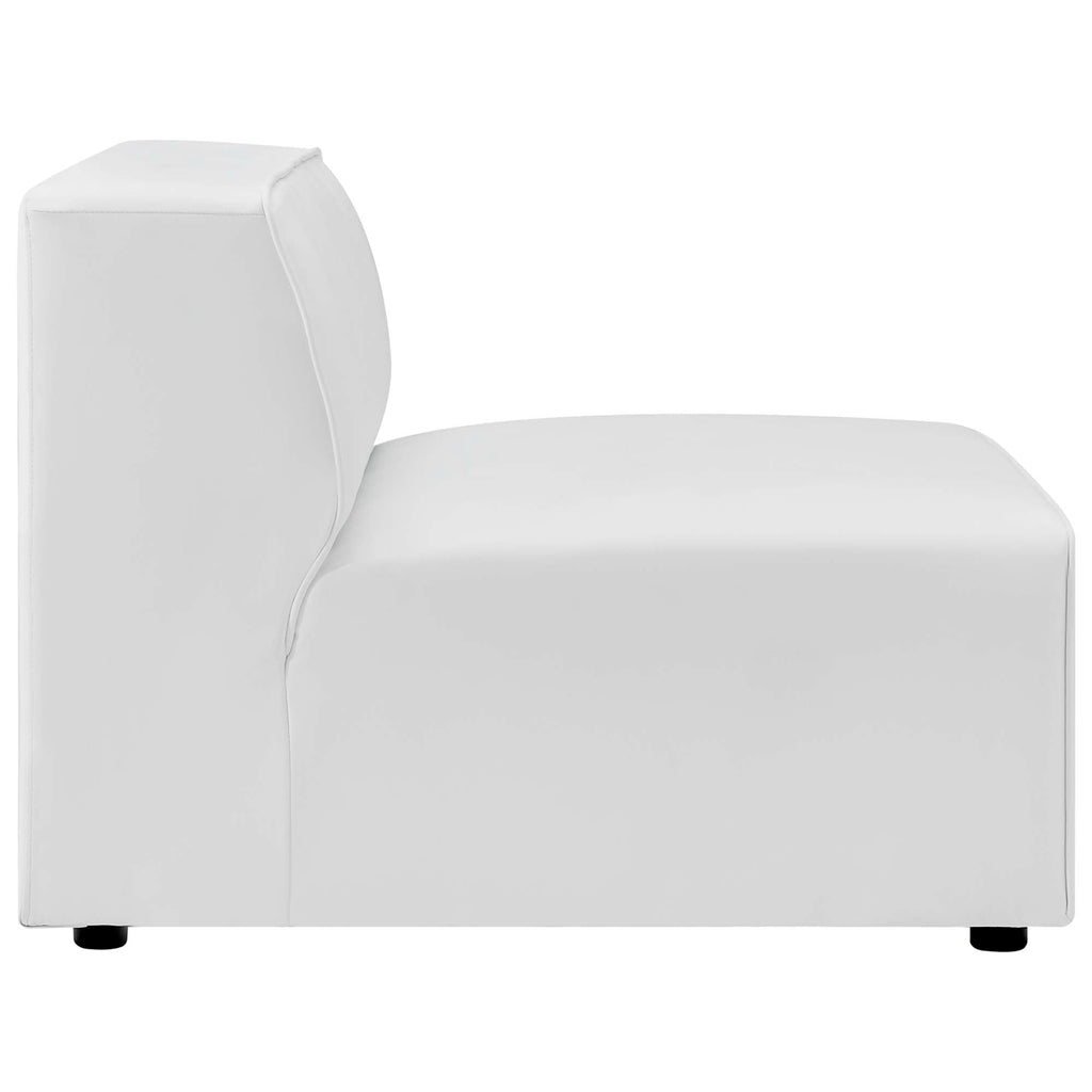 Mingle 7-Piece Vegan Leather Sectional Sofa by Modway - Tan / White (EEI-4798)