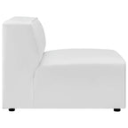 Mingle 7-Piece Vegan Leather Sectional Sofa by Modway - Tan / White (EEI-4798)
