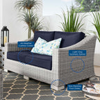 Conway Outdoor Patio Wicker Rattan Loveseat by Modway