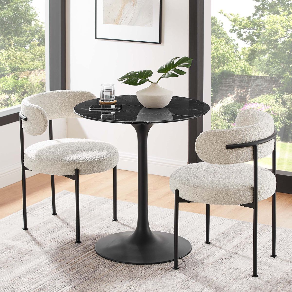 Lippa Round Faux Marble Dining Table by Modway
