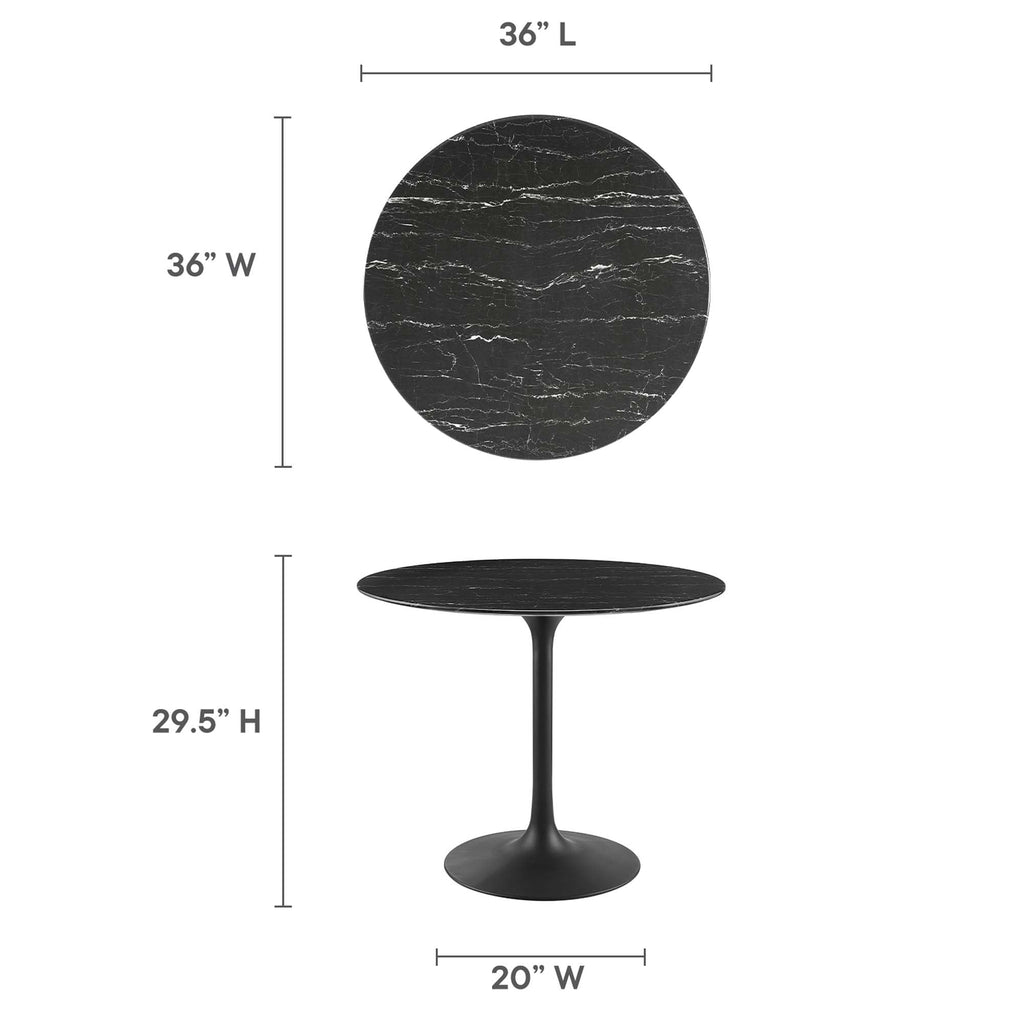 Lippa Round Faux Marble Dining Table by Modway