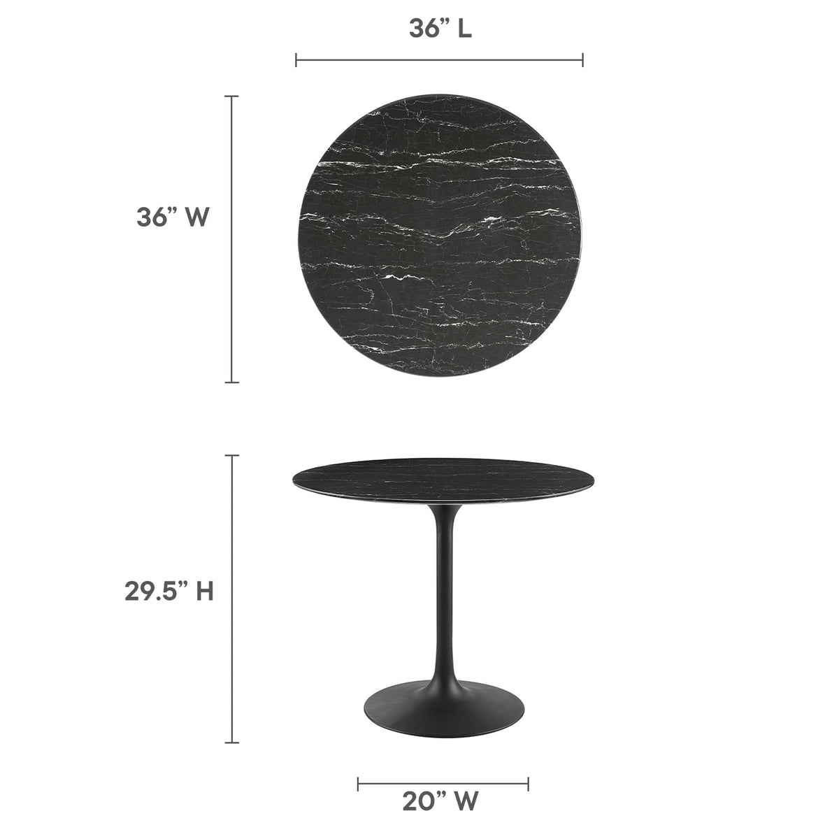 Lippa Round Faux Marble Dining Table by Modway