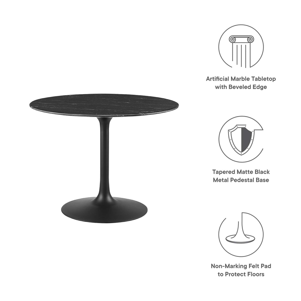 Lippa Round Faux Marble Dining Table by Modway