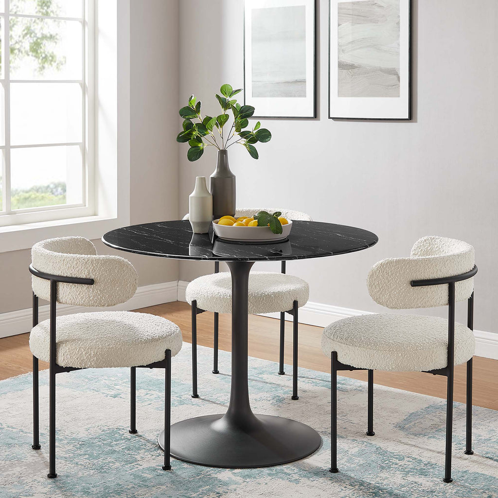 Lippa Round Faux Marble Dining Table by Modway