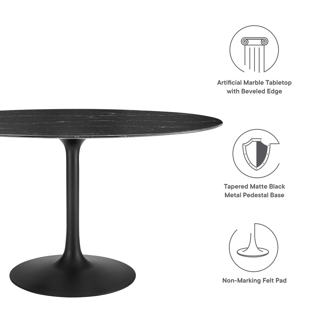Lippa 54" Oval Faux Marble Dining Table by Modway - EEI-4880