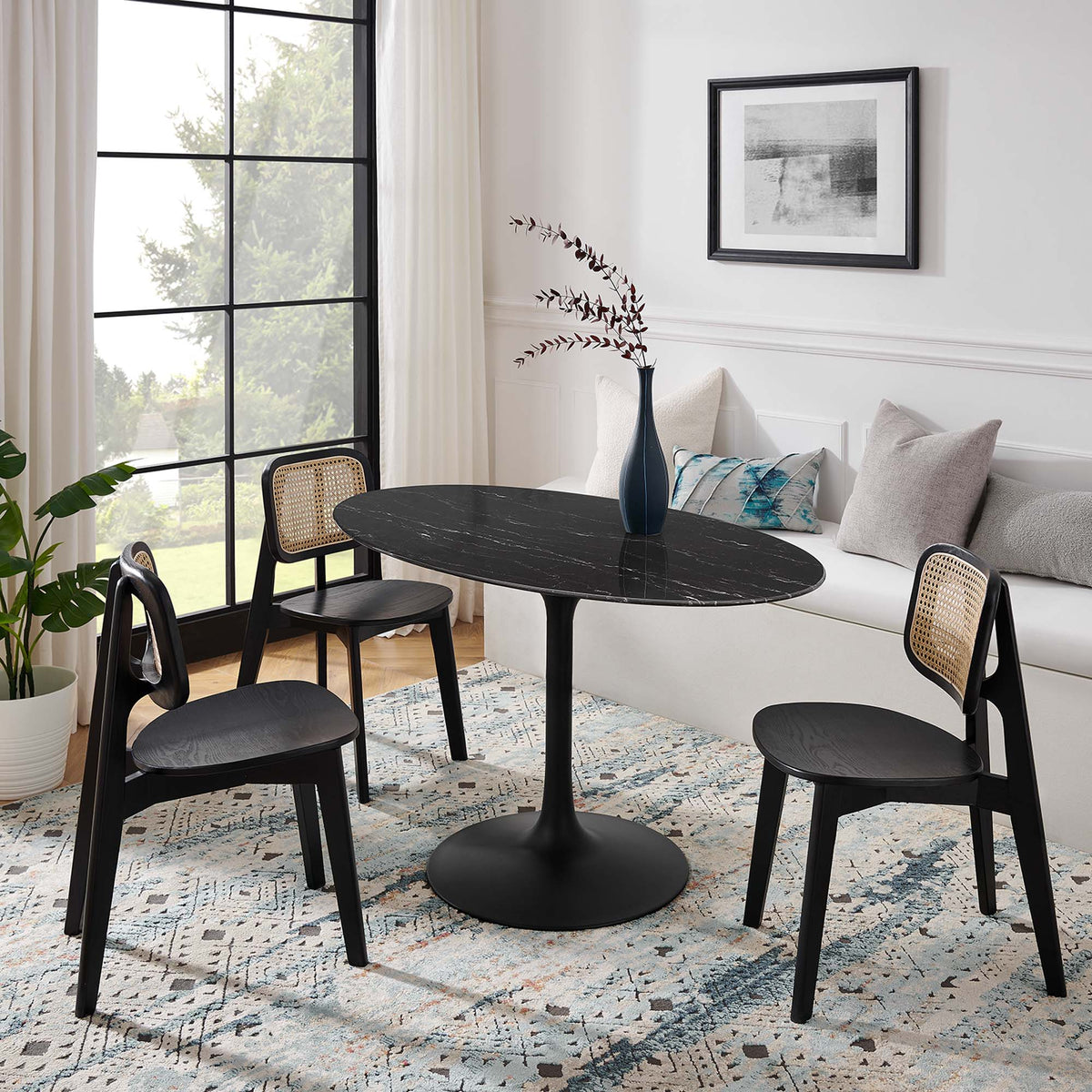 Lippa 54" Oval Faux Marble Dining Table by Modway - EEI-4880