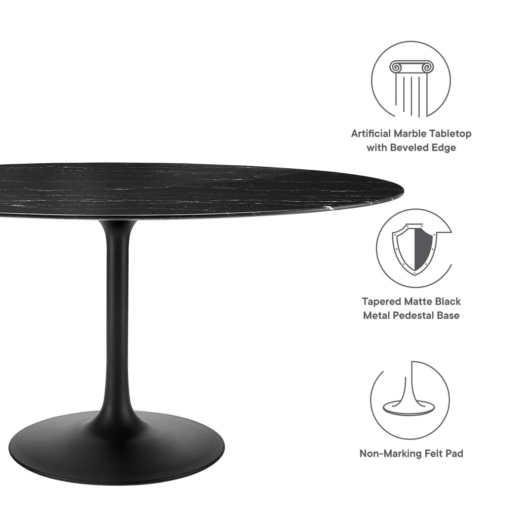 Lippa 60" Oval Faux Marble Dining Table by Modway - EEI-4881