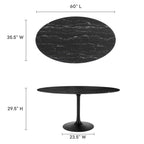 Lippa 60" Oval Faux Marble Dining Table by Modway - EEI-4881