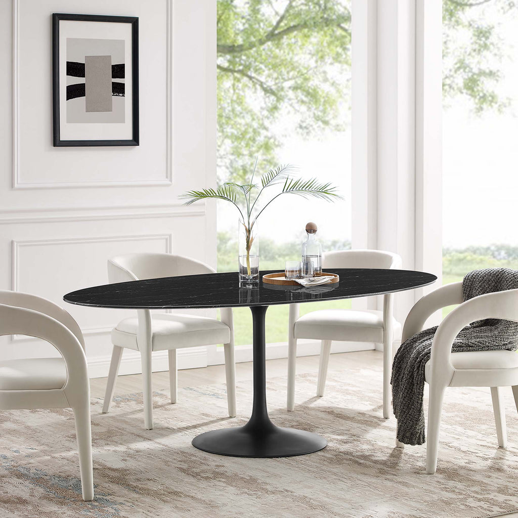 Lippa 78" Oval Faux Marble Dining Table by Modway - EEI-4889