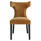 Curve Performance Velvet Dining Chairs Set of 2 by Modway
