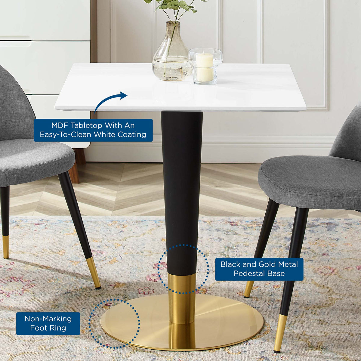 Zinque Square Dining Table by Modway