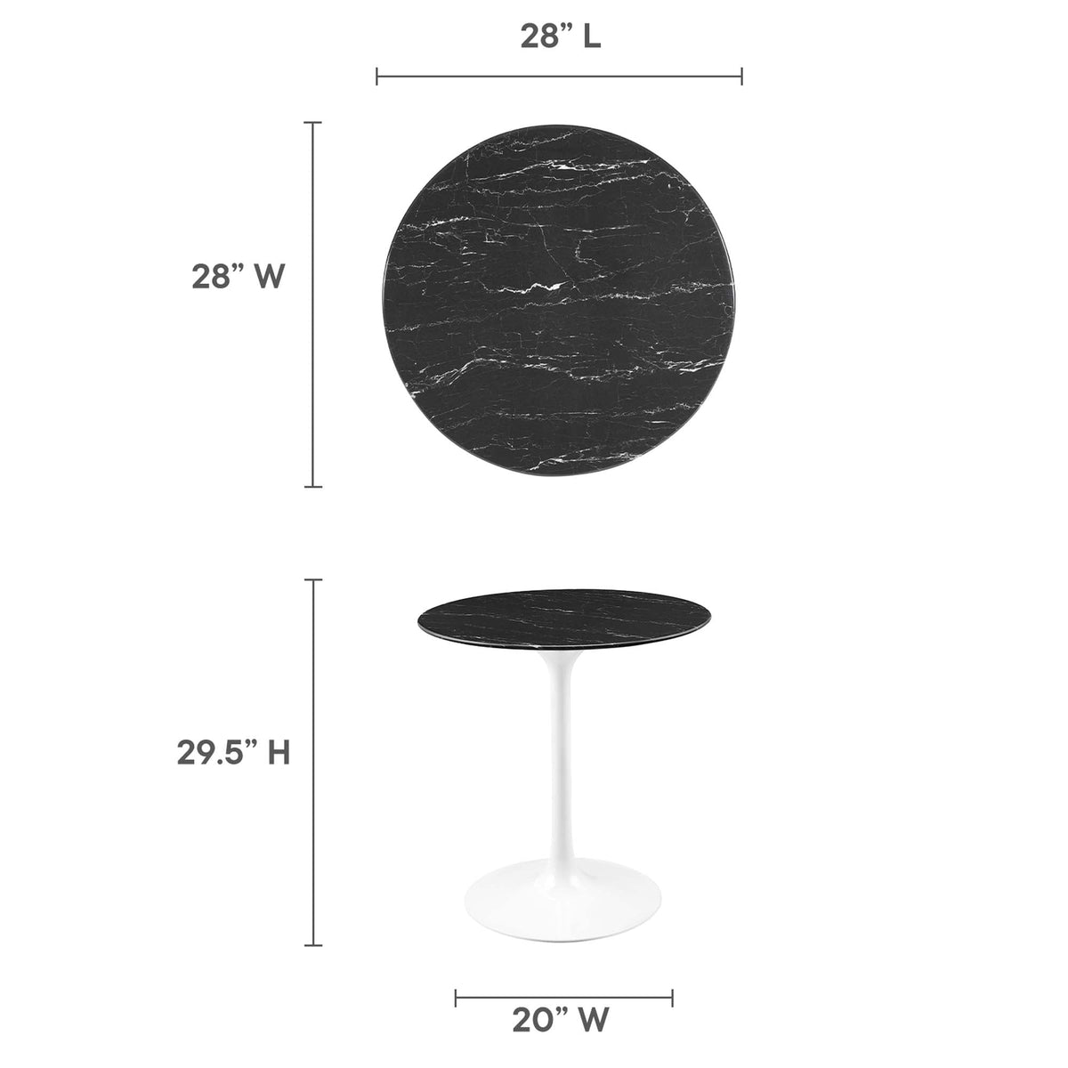 Lippa Round Faux Marble Dining Table by Modway