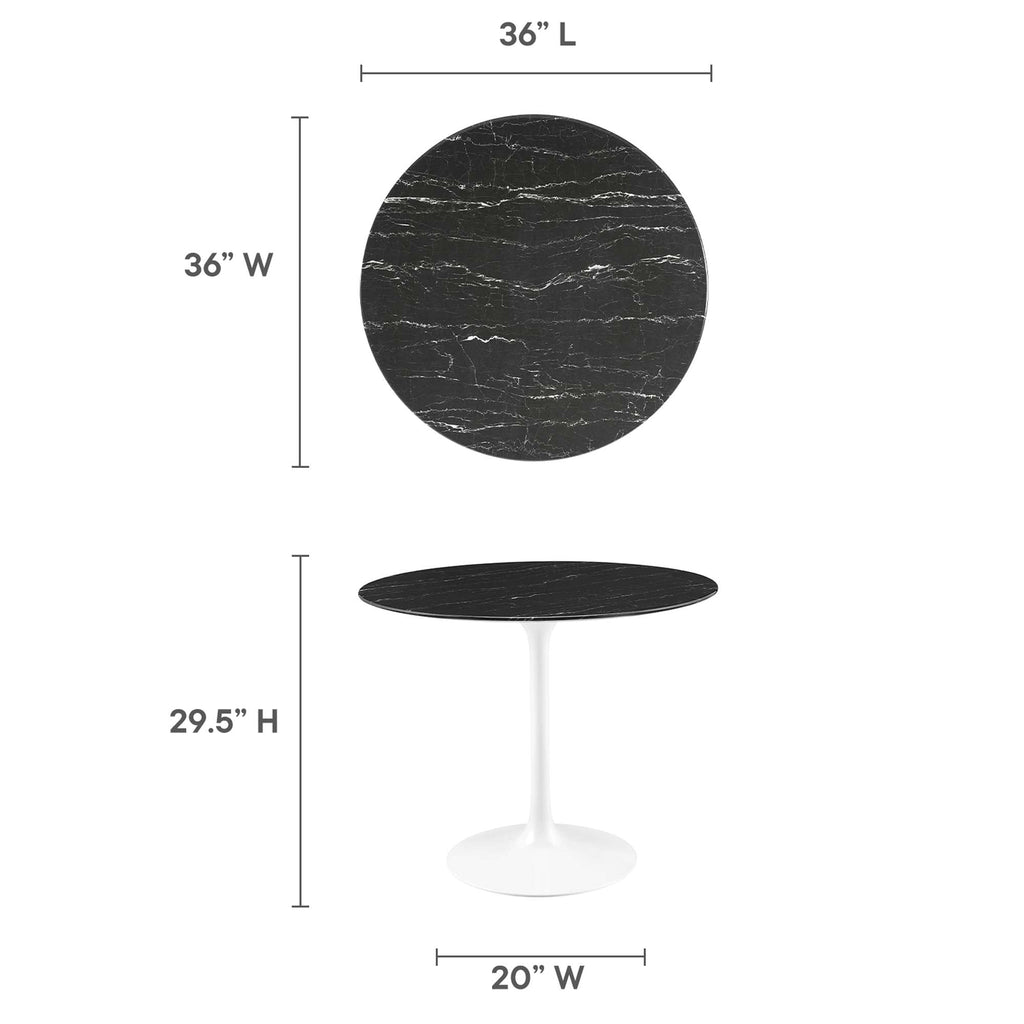 Lippa Round Faux Marble Dining Table by Modway