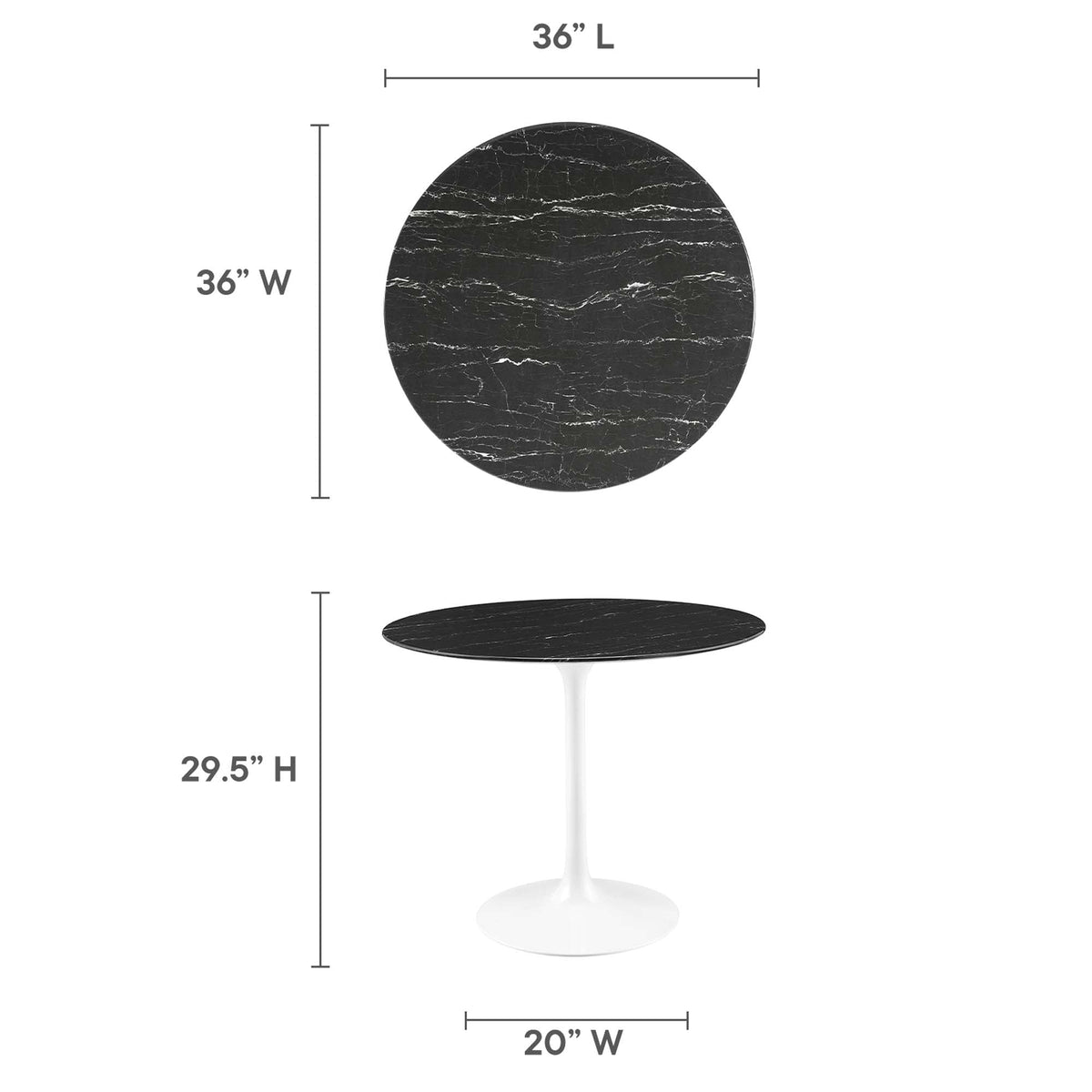 Lippa Round Faux Marble Dining Table by Modway