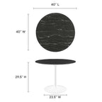 Lippa Round Faux Marble Dining Table by Modway
