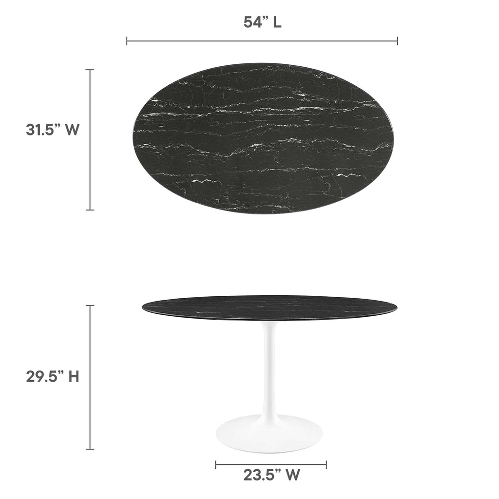 Lippa 54" Oval Faux Marble Dining Table by Modway - EEI-5185