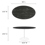 Lippa 54" Oval Faux Marble Dining Table by Modway - EEI-5185