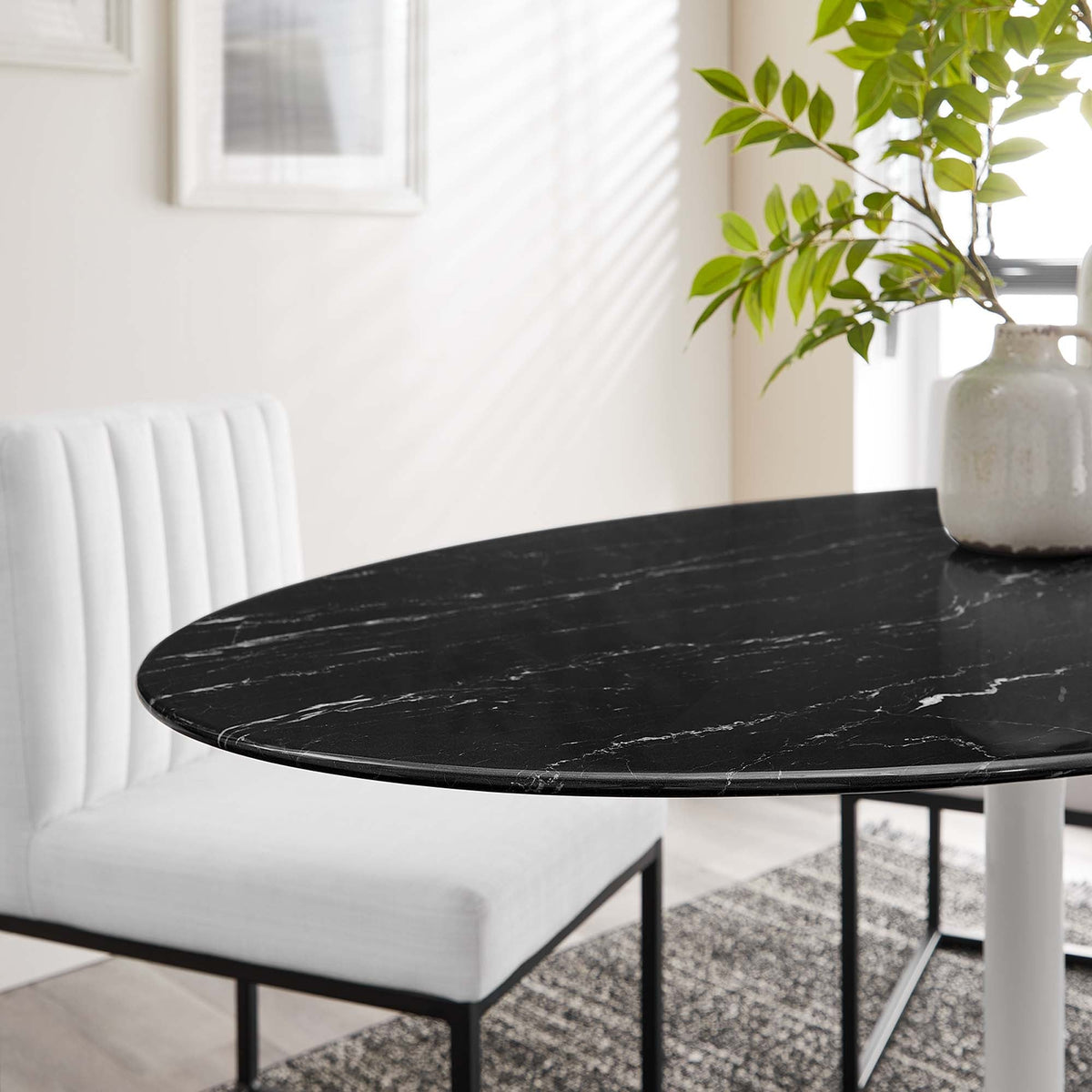 Lippa 54" Oval Faux Marble Dining Table by Modway - EEI-5185