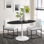 Lippa 54" Oval Faux Marble Dining Table by Modway - EEI-5185