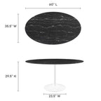 Lippa 60" Oval Faux Marble Dining Table by Modway - EEI-5186