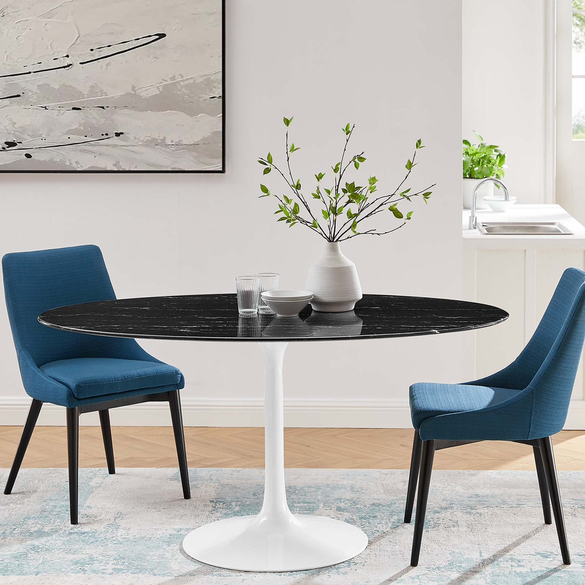 Lippa 60" Oval Faux Marble Dining Table by Modway - EEI-5186