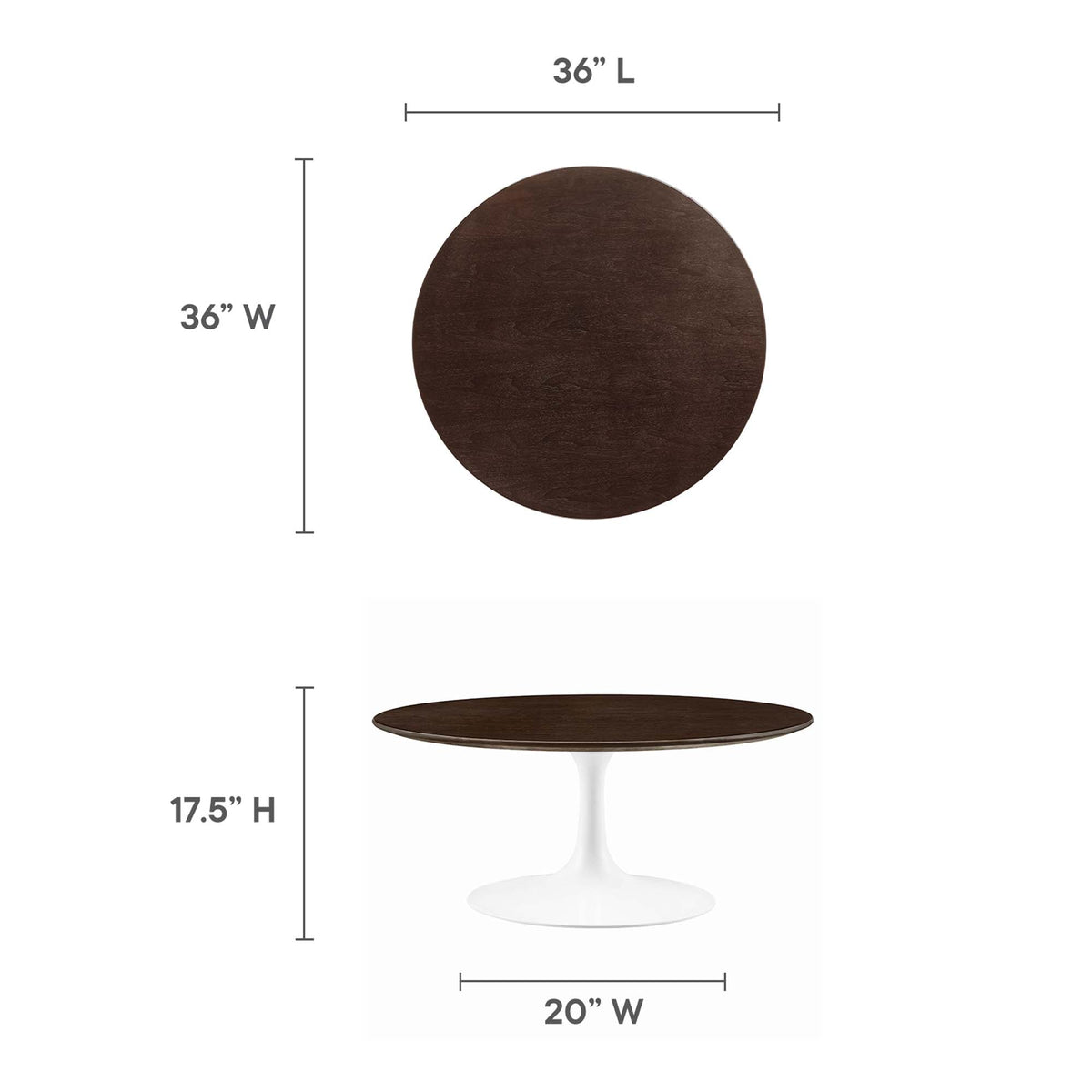 Lippa Round Wood Coffee Table by Modway