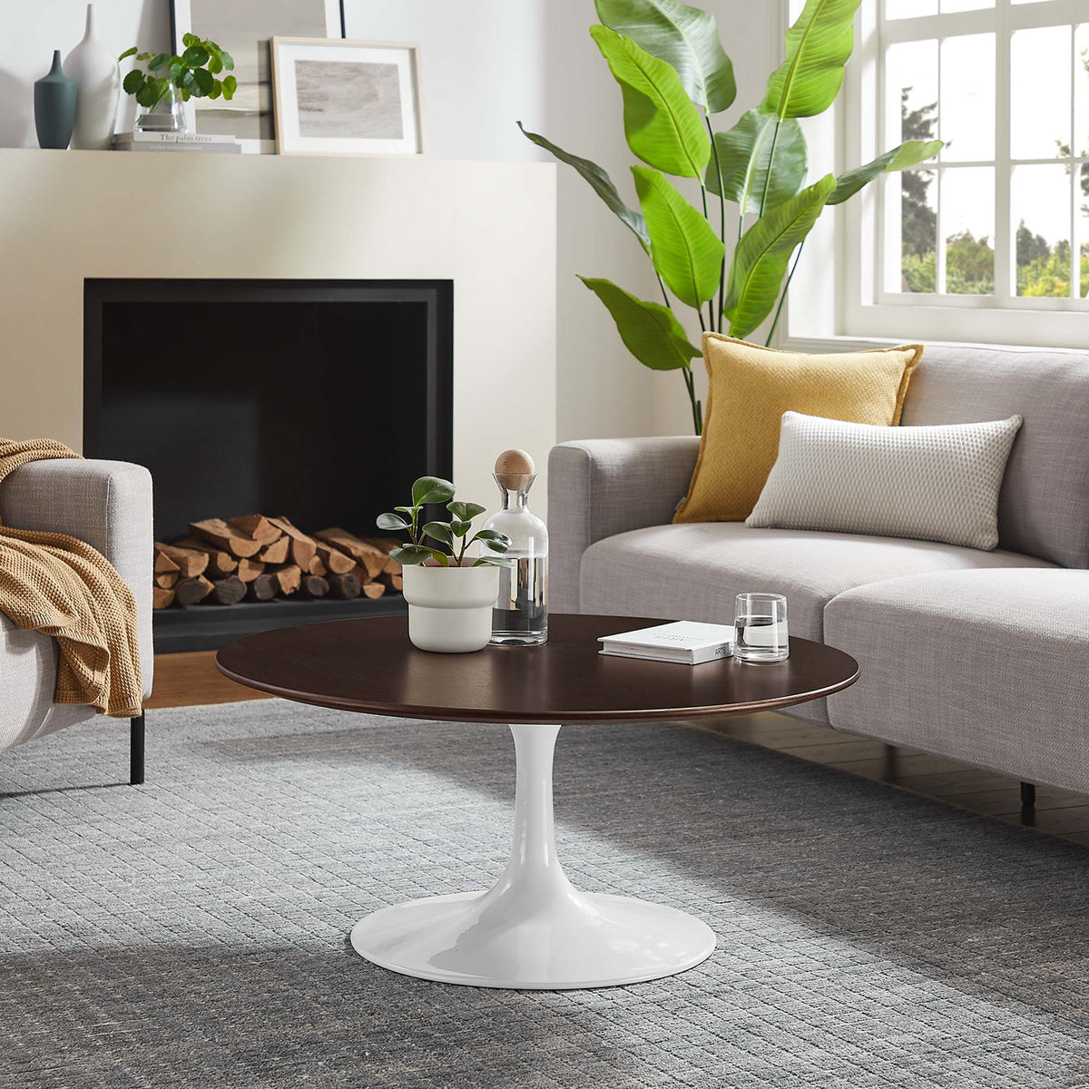 Lippa Round Wood Coffee Table by Modway