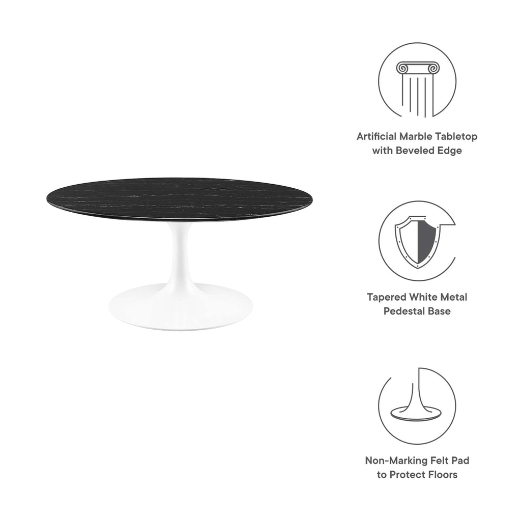 Lippa Round Faux Marble Coffee Table by Modway