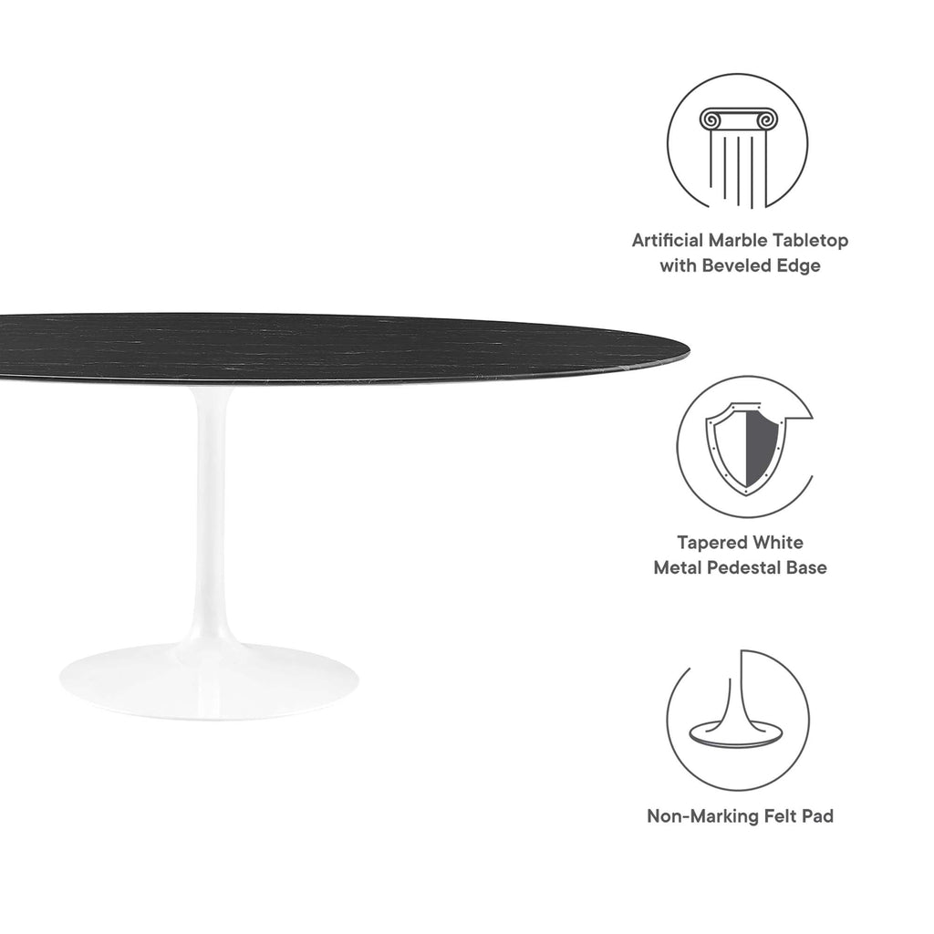 Lippa 78" Oval Faux Marble Dining Table by Modway - EEI-5198