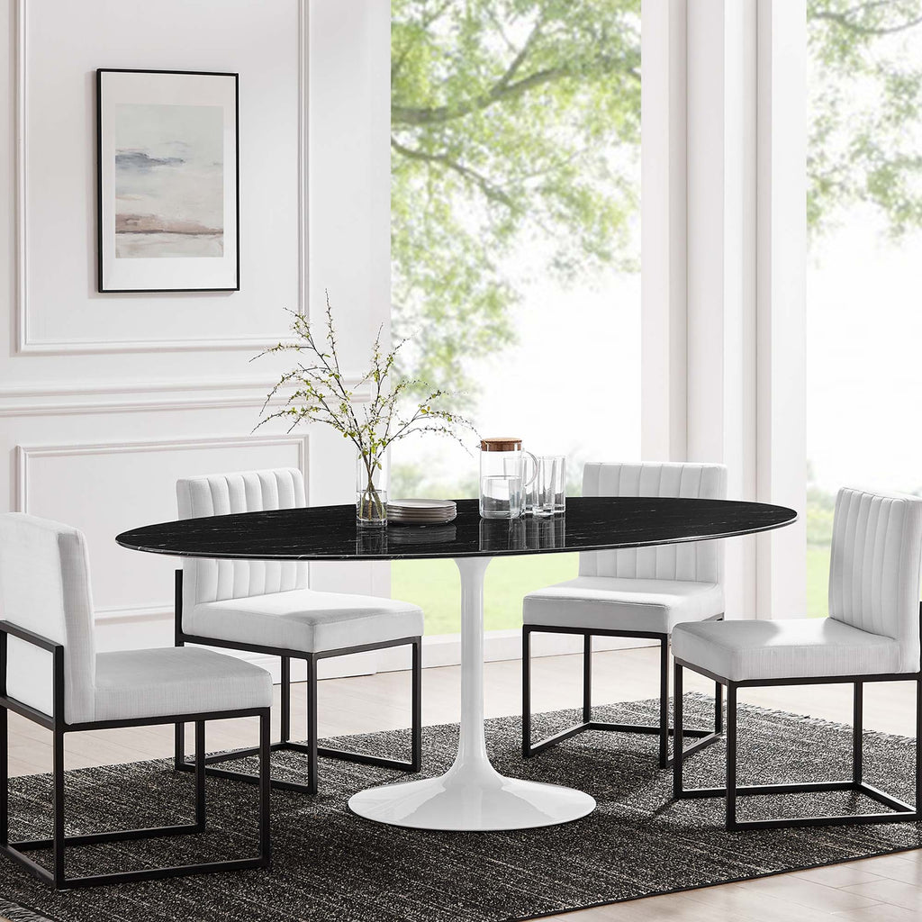 Lippa 78" Oval Faux Marble Dining Table by Modway - EEI-5198