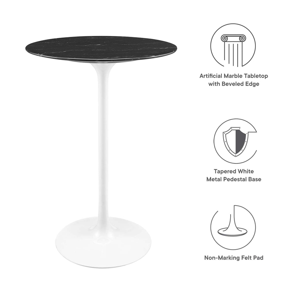 Lippa Round Faux Marble Bar Table by Modway