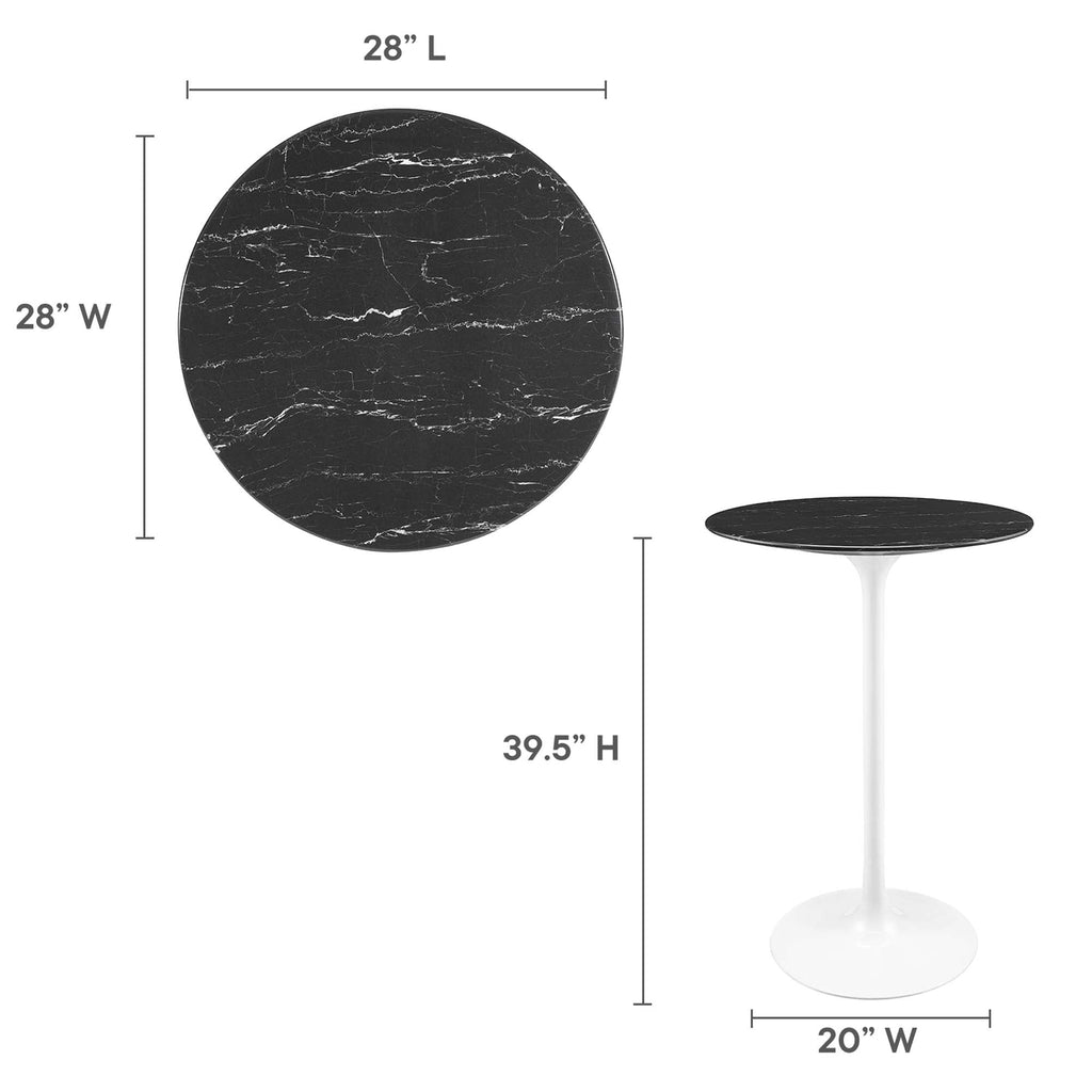 Lippa Round Faux Marble Bar Table by Modway