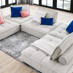 Saunter 5-Piece Tufted Fabric Fabric Sectional Sofa by Modway