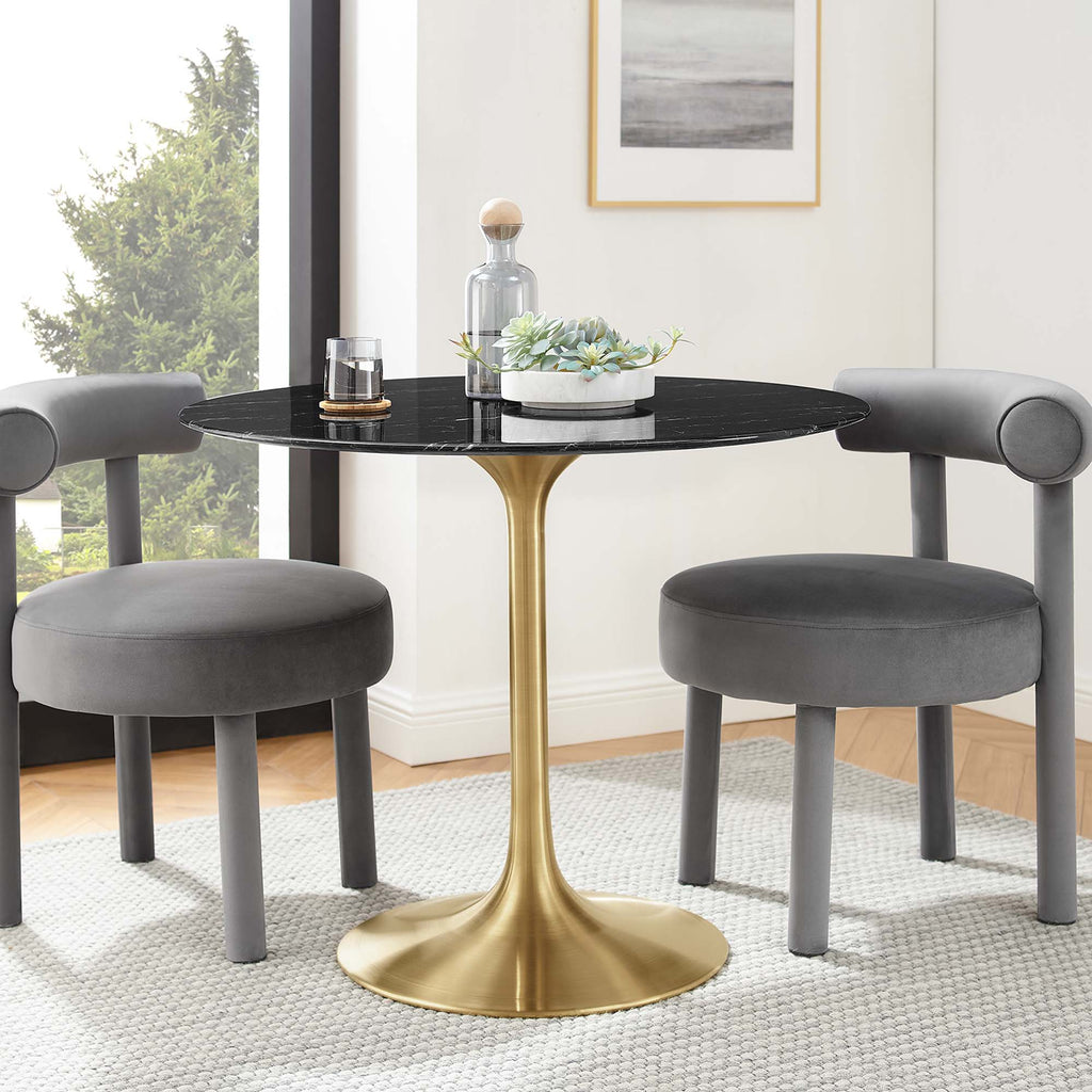 Lippa Round Faux Marble Dining Table by Modway
