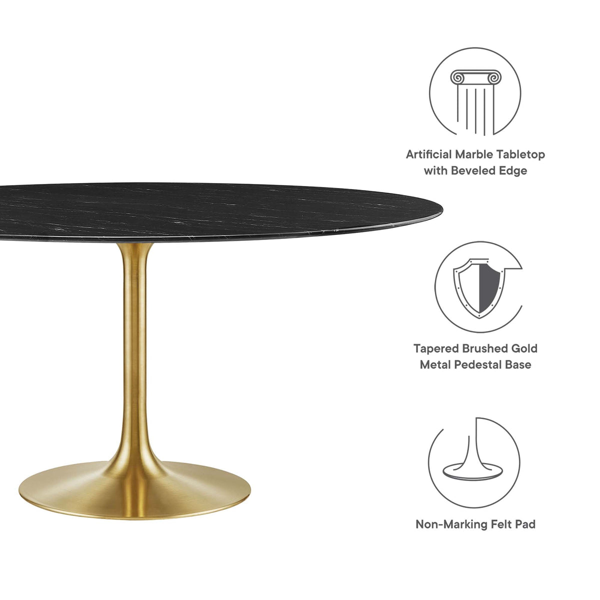 Lippa Round Faux Marble Dining Table by Modway