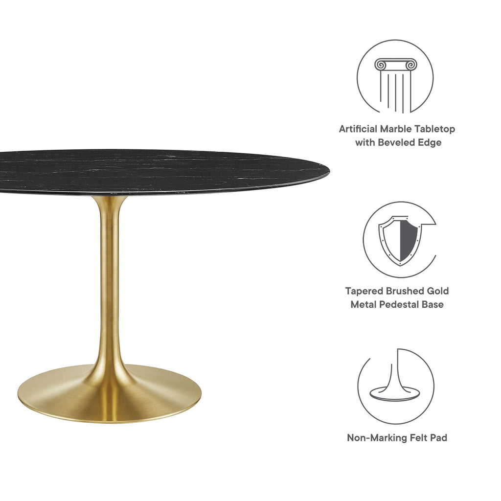Lippa 54" Oval Faux Marble Dining Table by Modway - EEI-5242