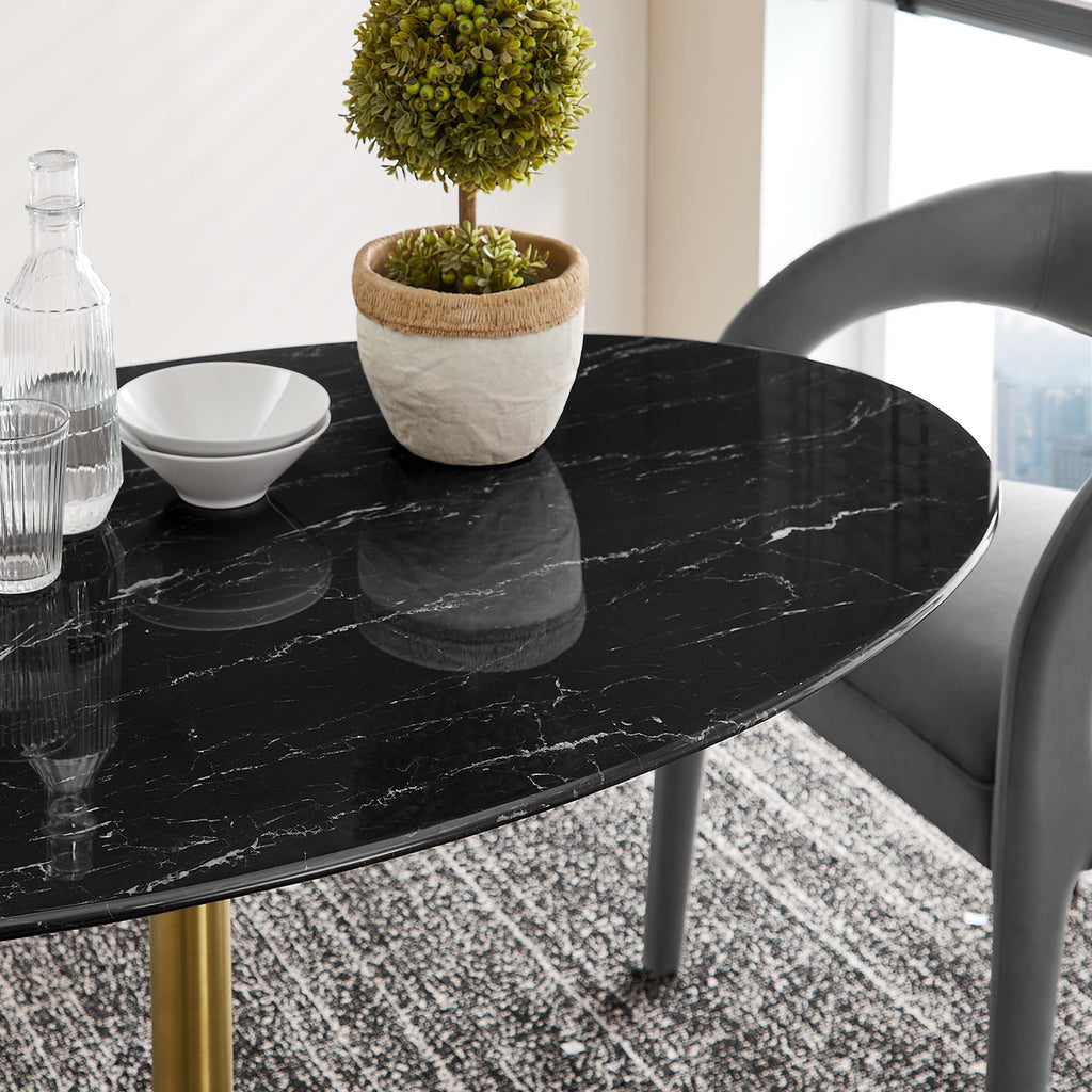 Lippa 54" Oval Faux Marble Dining Table by Modway - EEI-5242