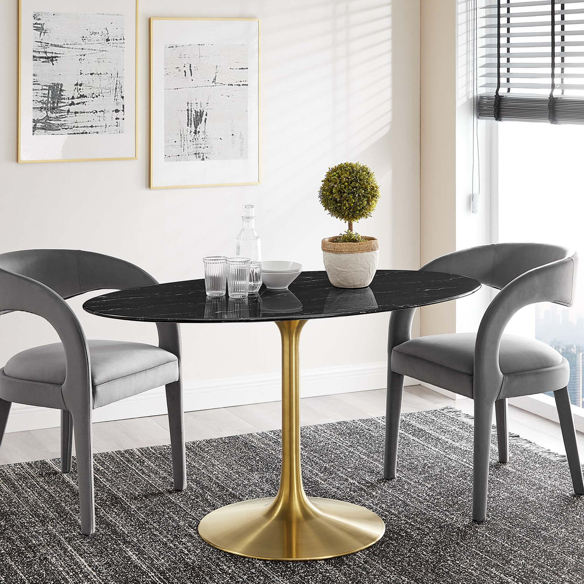 Lippa 54" Oval Faux Marble Dining Table by Modway - EEI-5242