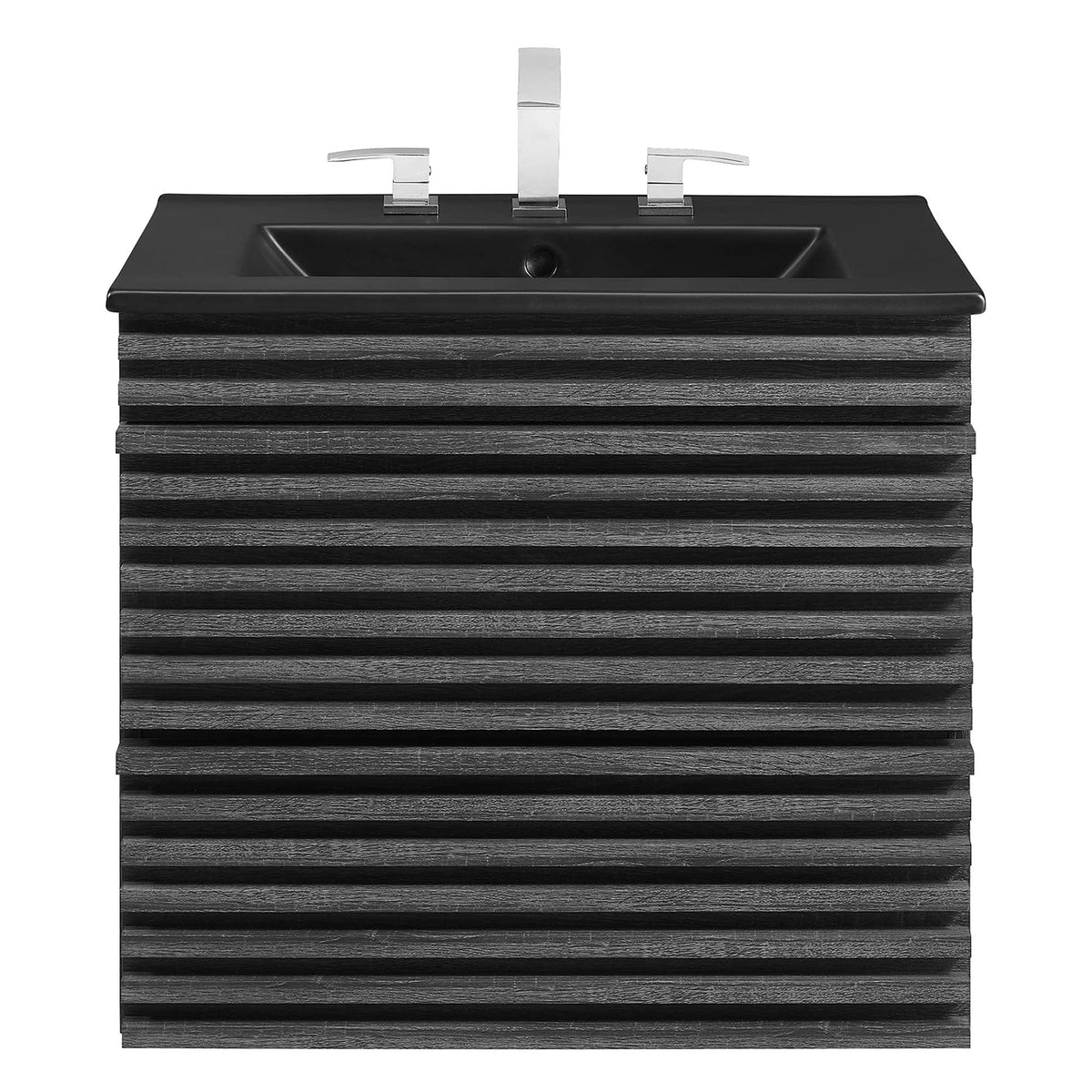 Render 24" Wall-Mount Bathroom Vanity by Modway - Charcoal Black / Oak Black / Walnut Black