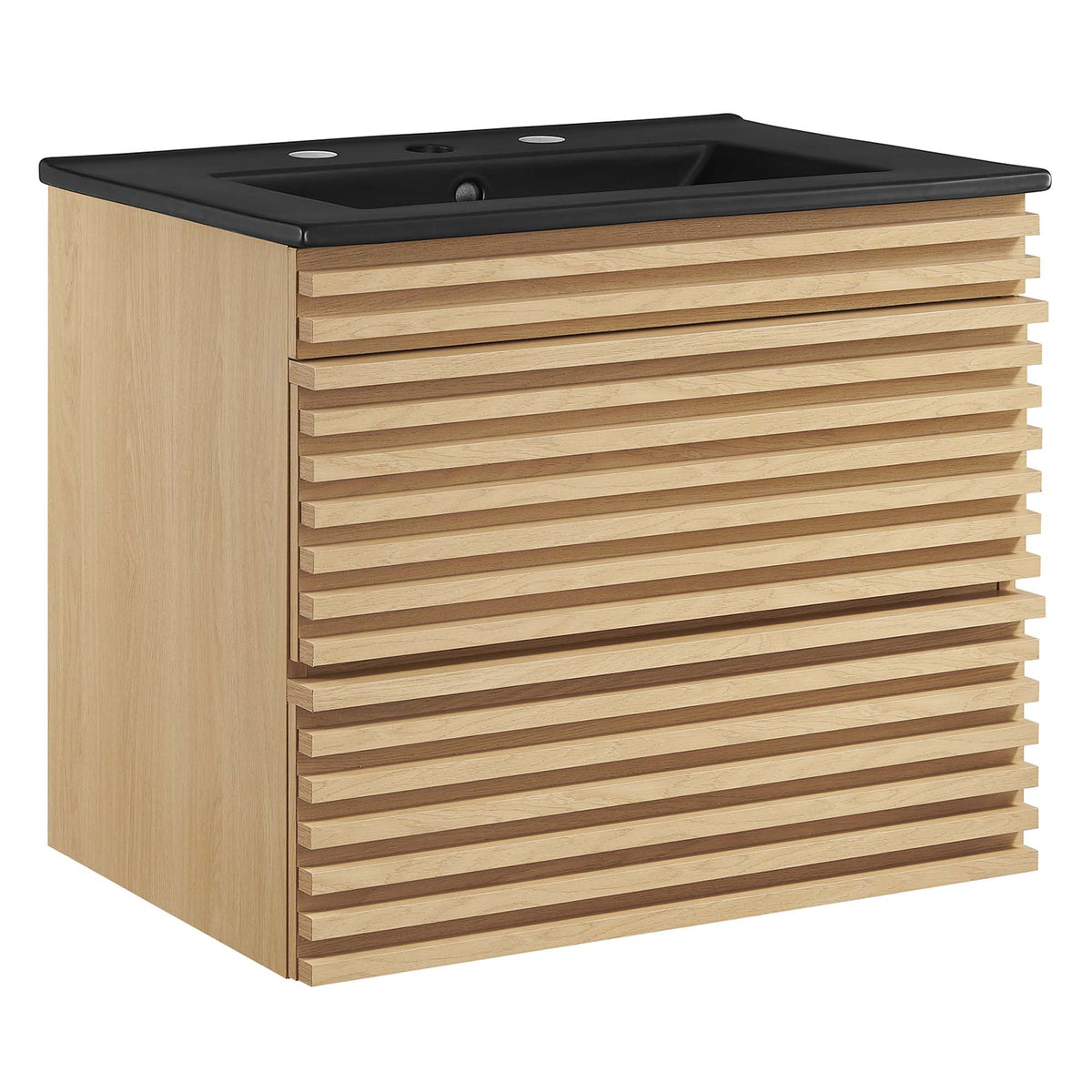 Render 24" Wall-Mount Bathroom Vanity by Modway - Charcoal Black / Oak Black / Walnut Black